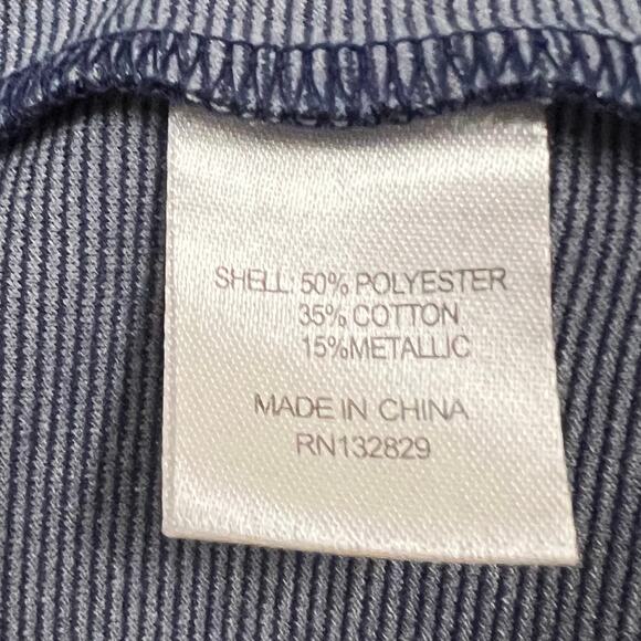 🎁 Lovers + Friends Ruby Cropped Pull On Pants in Navy Blue Metallic Size Small - Picture 7 of 7